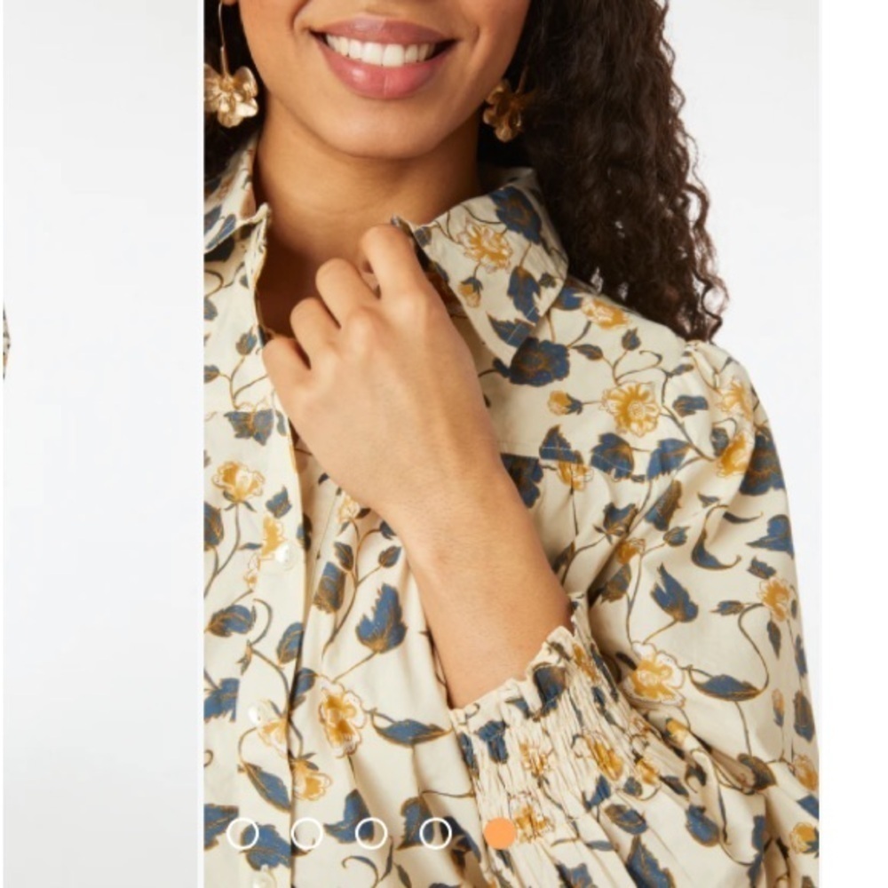 Roller Rabbit Evandra Floral Noemie Blouse Top Sz L Boho Feminine Romantic View 2